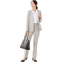 【タグ付き】アッドルージュ ノーカラージャケットパンツスーツ　LL ブローチ付き タグ付き】アッドルージュ ノーカラージャケットパンツスーツ LL